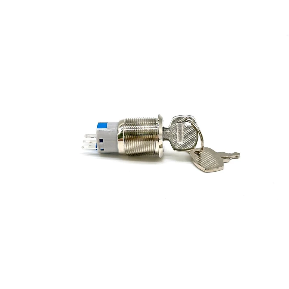 12/16/19/22mm Stainless Steel Keyed Knob IP65 Waterproof 2-Position/3-Position Rotary Selector Switch With Power Lock